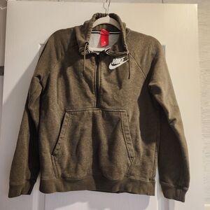 Nike Womens Olive Half Zip Sweatshirt Size S Euc
